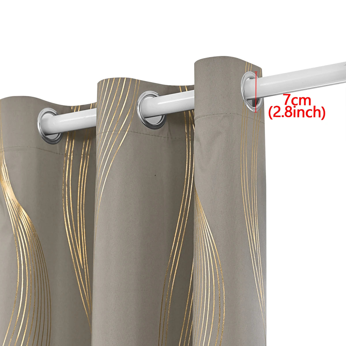 100% Blackout Curtains Luxury Marble Pattern Curtain With Gold Foil