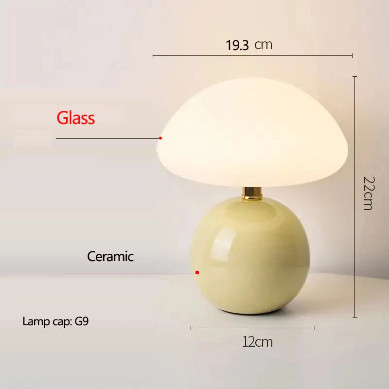 Ceramic Mushroom Bedside Table Lamp