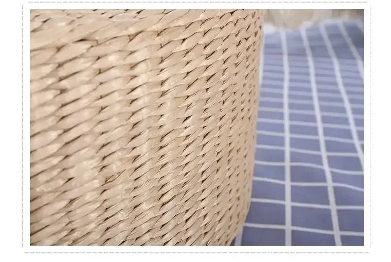 Handmade Woven Natural Straw Round Pouf Tatami Cushion Floor Japanese Style Cushion Home Textile Tea Ceremony Home Ground Mat
