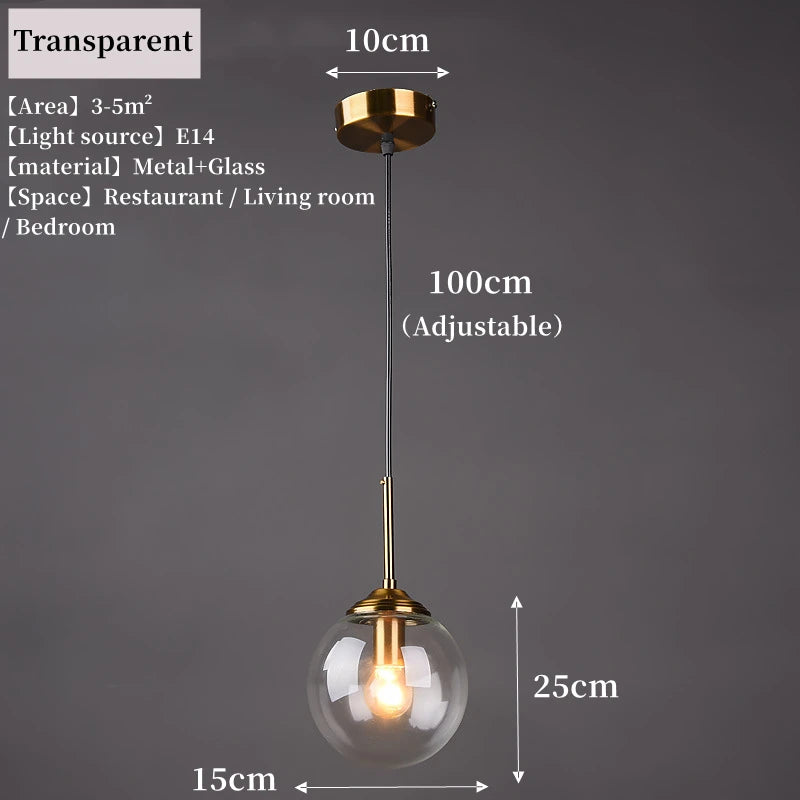 Modern Glass Globe Pendant Light