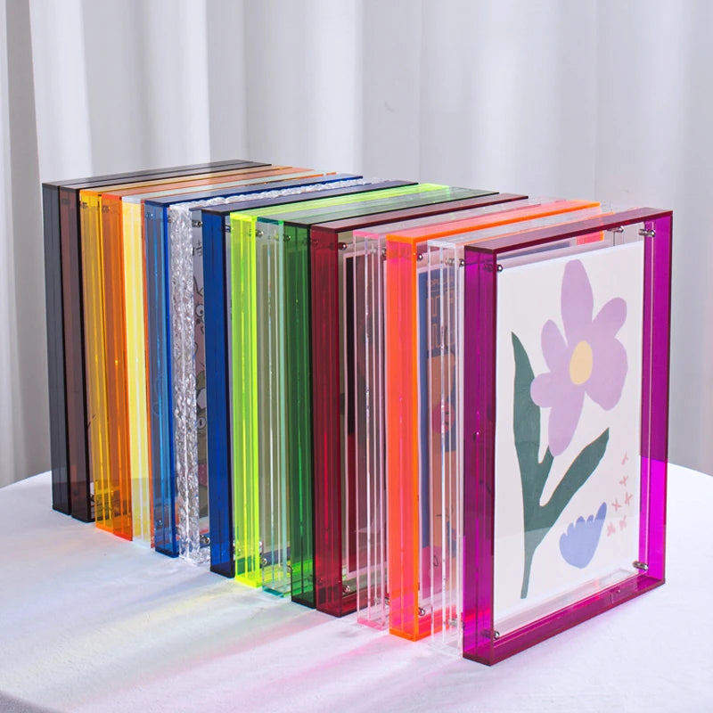 Color Acrylic Photo Frame Transparent Poster Record Mounting Display
