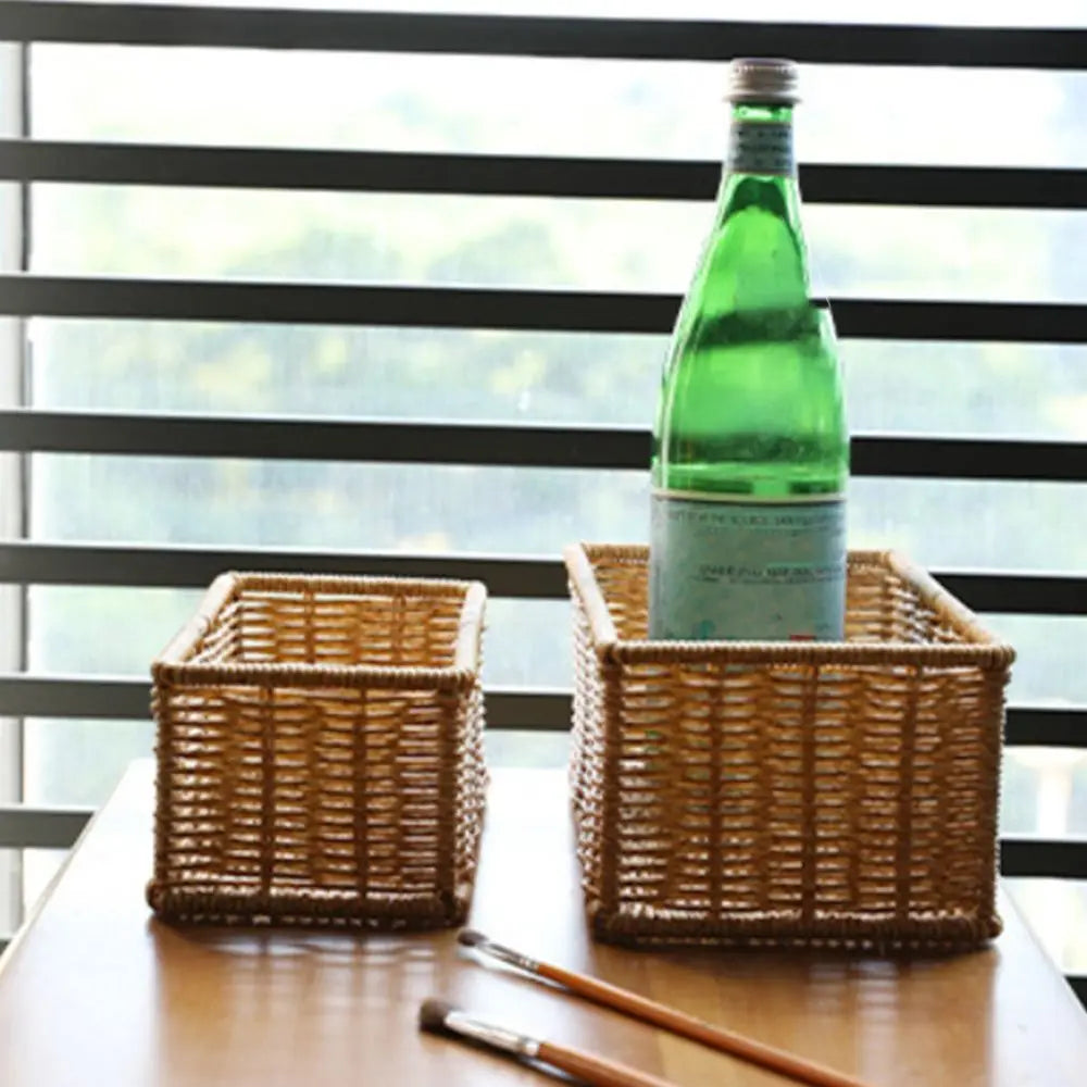 Woven Rectangular Storage Basket