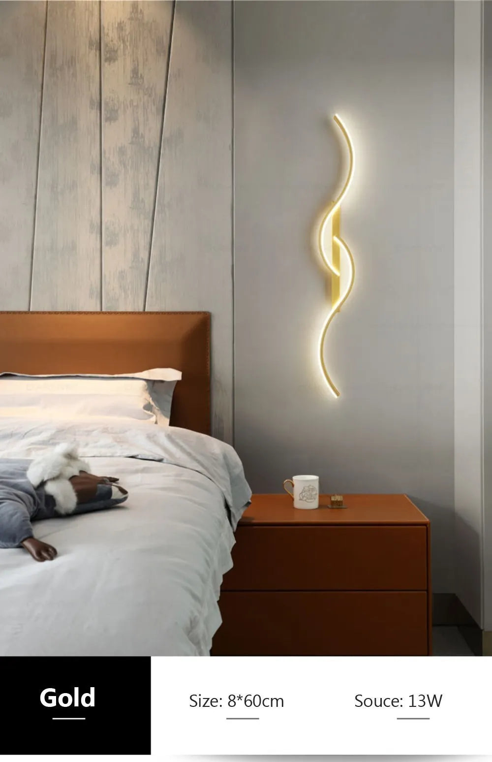 Modern LED Wall Lamp Minimalist Led Light Bedroom Bedside Long Strip