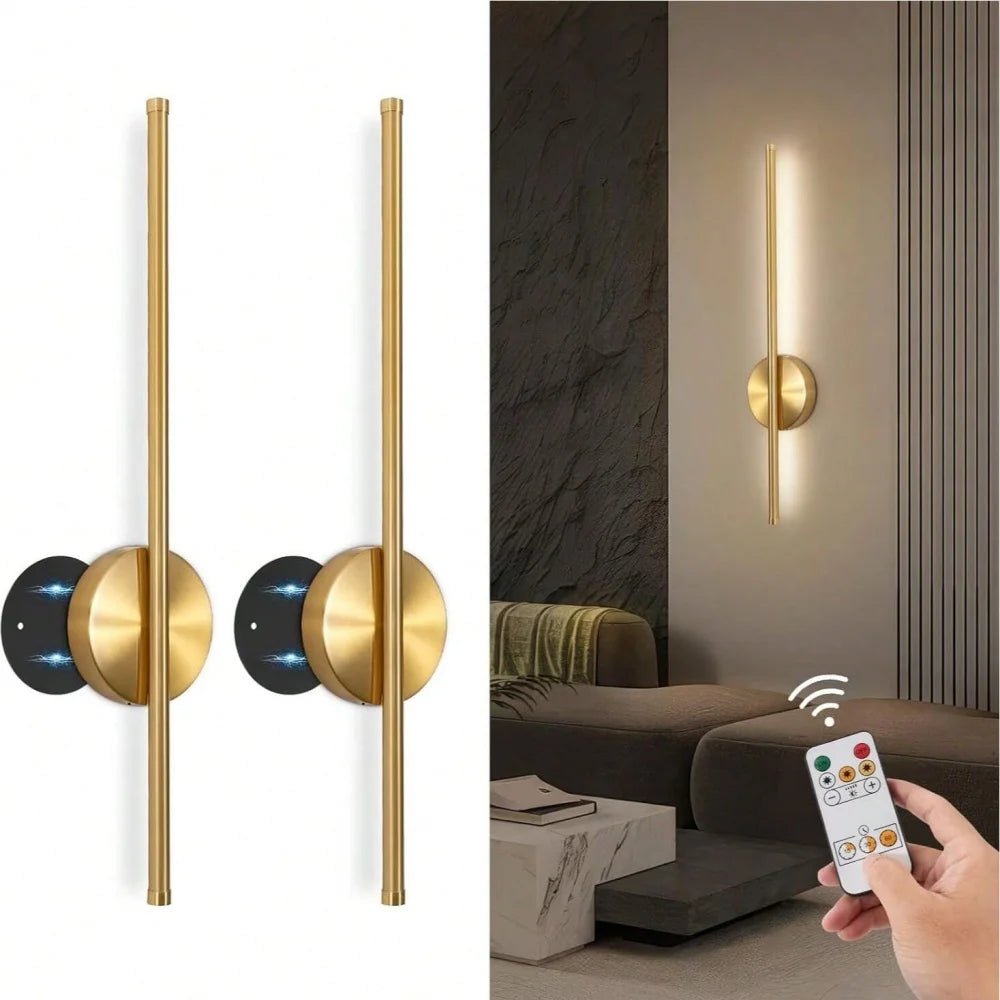 Magnetic Rechargeable Black Gold Wall Lamp