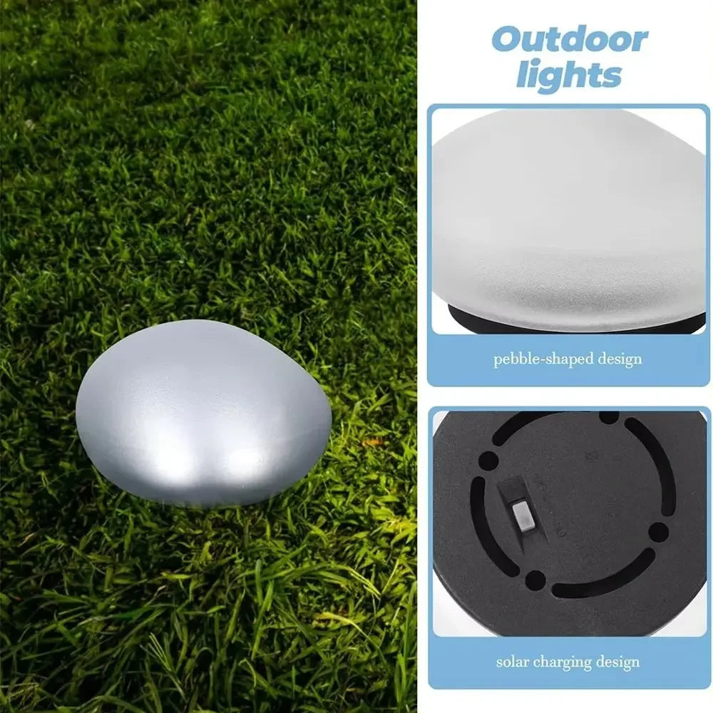 Solar Decorative Lamp Frosted Ground Lamp Outdoor Waterproof  Portable Energy Saving  Lantern Pebble Lawn Light Home Garden Lamp