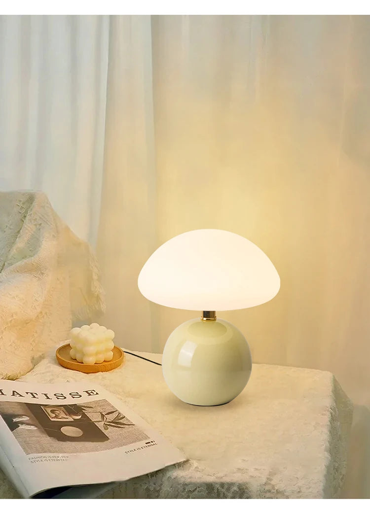 Ceramic Mushroom Bedside Table Lamp