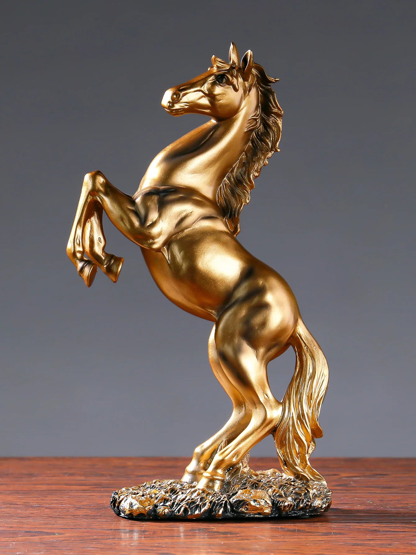 Resin Rearing Horse Statue