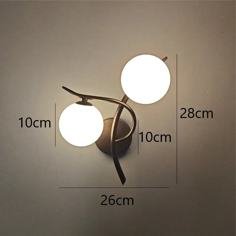 Twin Globe Iron Wall Lamp