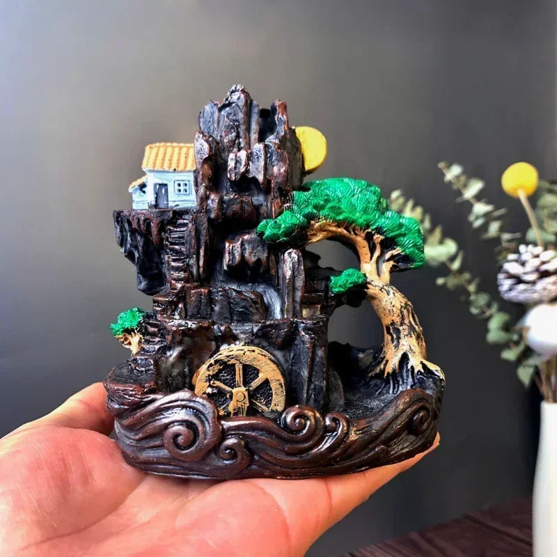 Resin Mountain Backflow Incense Holder