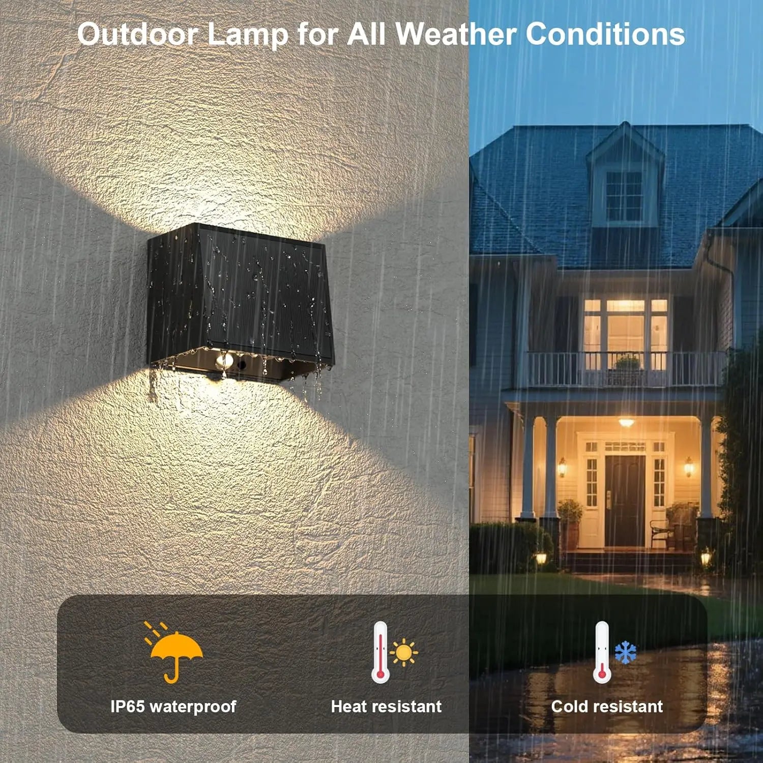 Solar LED Wall Light Outdoor, Dusk to Dawn Motion Sensor Solar Lantern