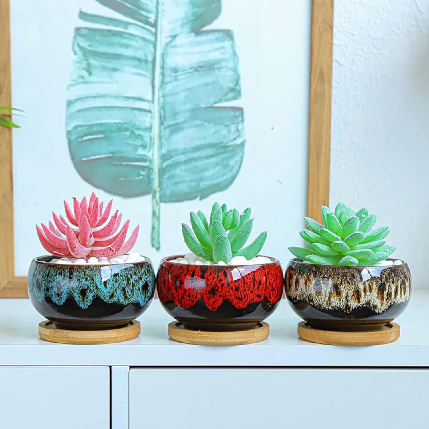 Mini Ceramic Bonsai Pots Set of 6