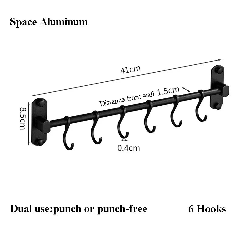 Wall Mounted Kitchen Hook Rack