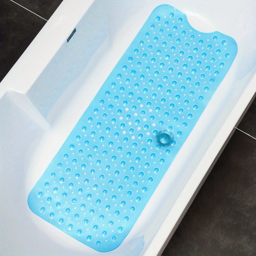 1Pc non-slip shower mat bathtub mat with drain holes and suction cups