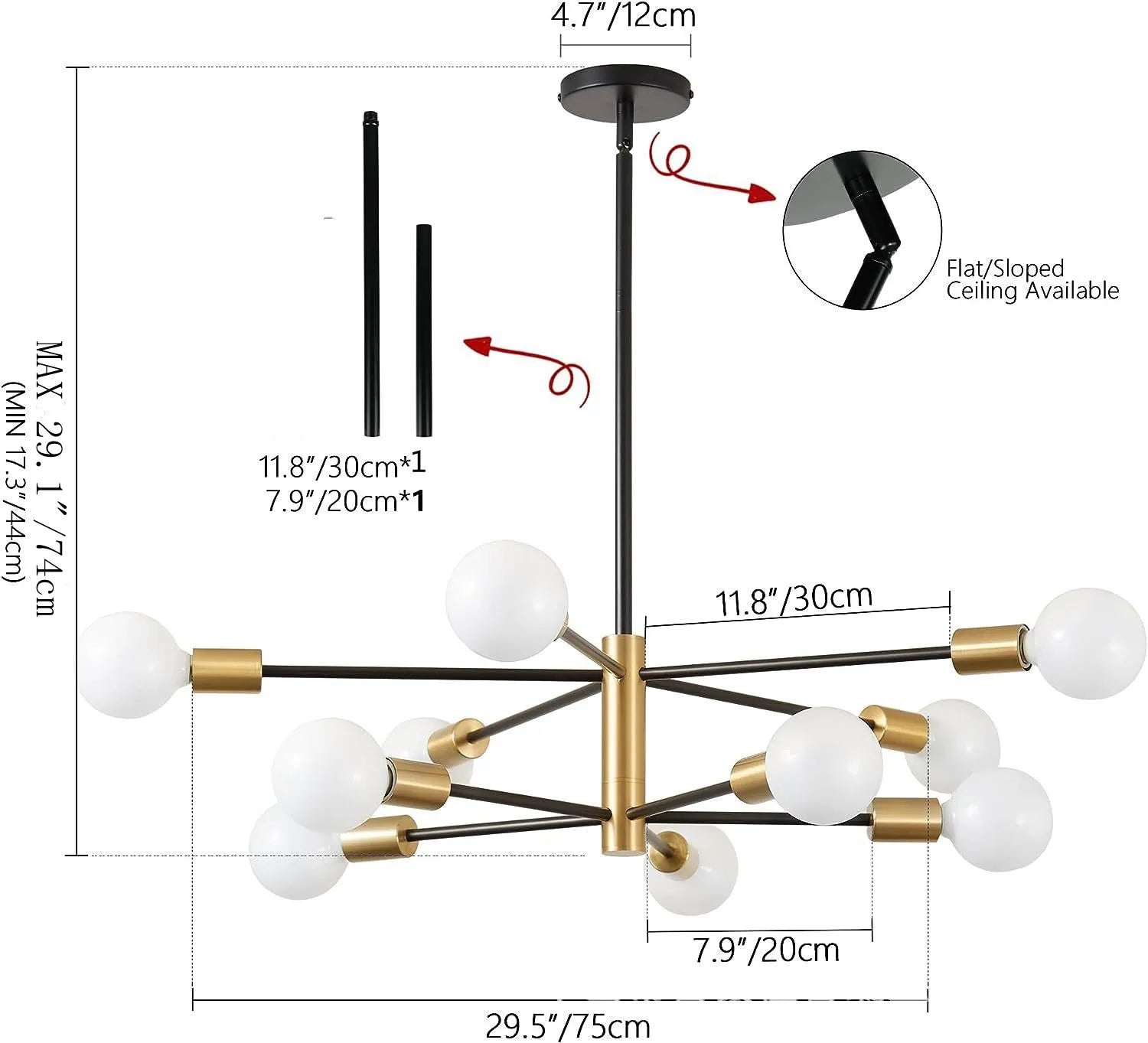 Multi Head Living Room Chandelier
