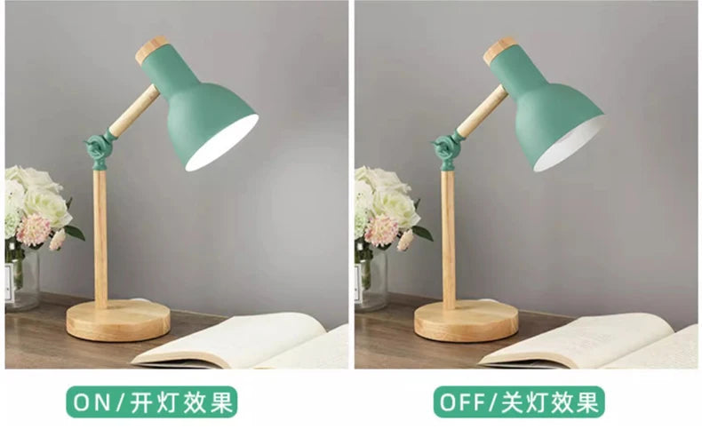 Nordic Wooden Turn Head Table Lamp