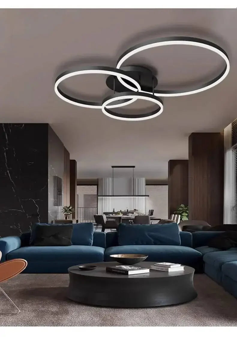 Gold Multi Ring LED Chandelier