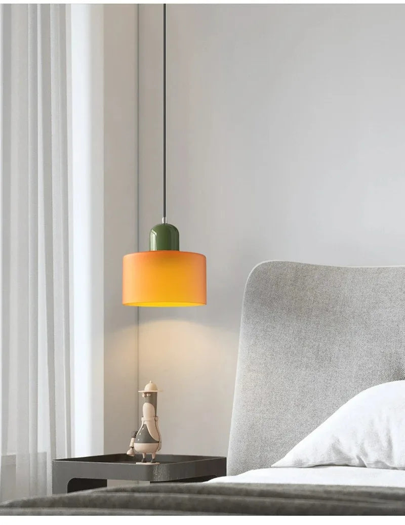 Vintage Stained Glass Chandelier for Bedside and Dining