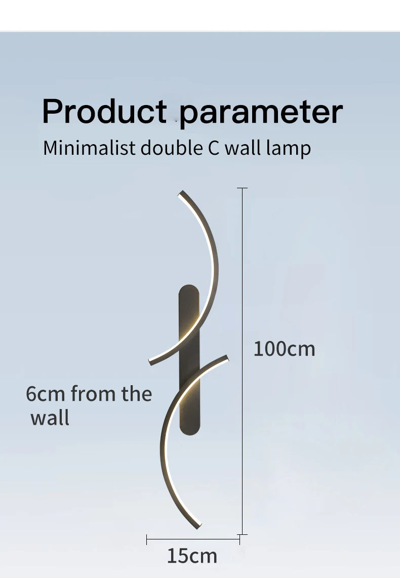 Curved Arc LED Bedside Wall Light