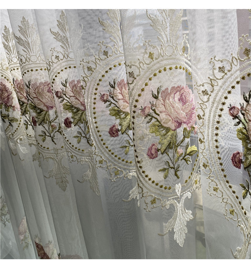Peony Embroidered Sheer Curtain
