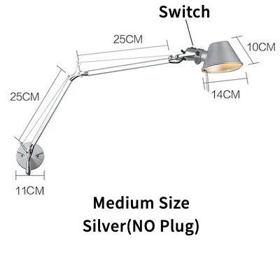 Modern LED Wall Lamp Telescopic Swing Arm E27 Living Room Sconce