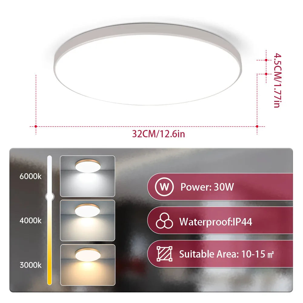 Waterproof IP44 LED Bathroom Ceiling Light