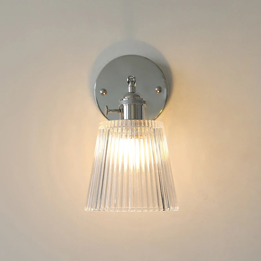 Fluted Glass Swing Arm Sconce