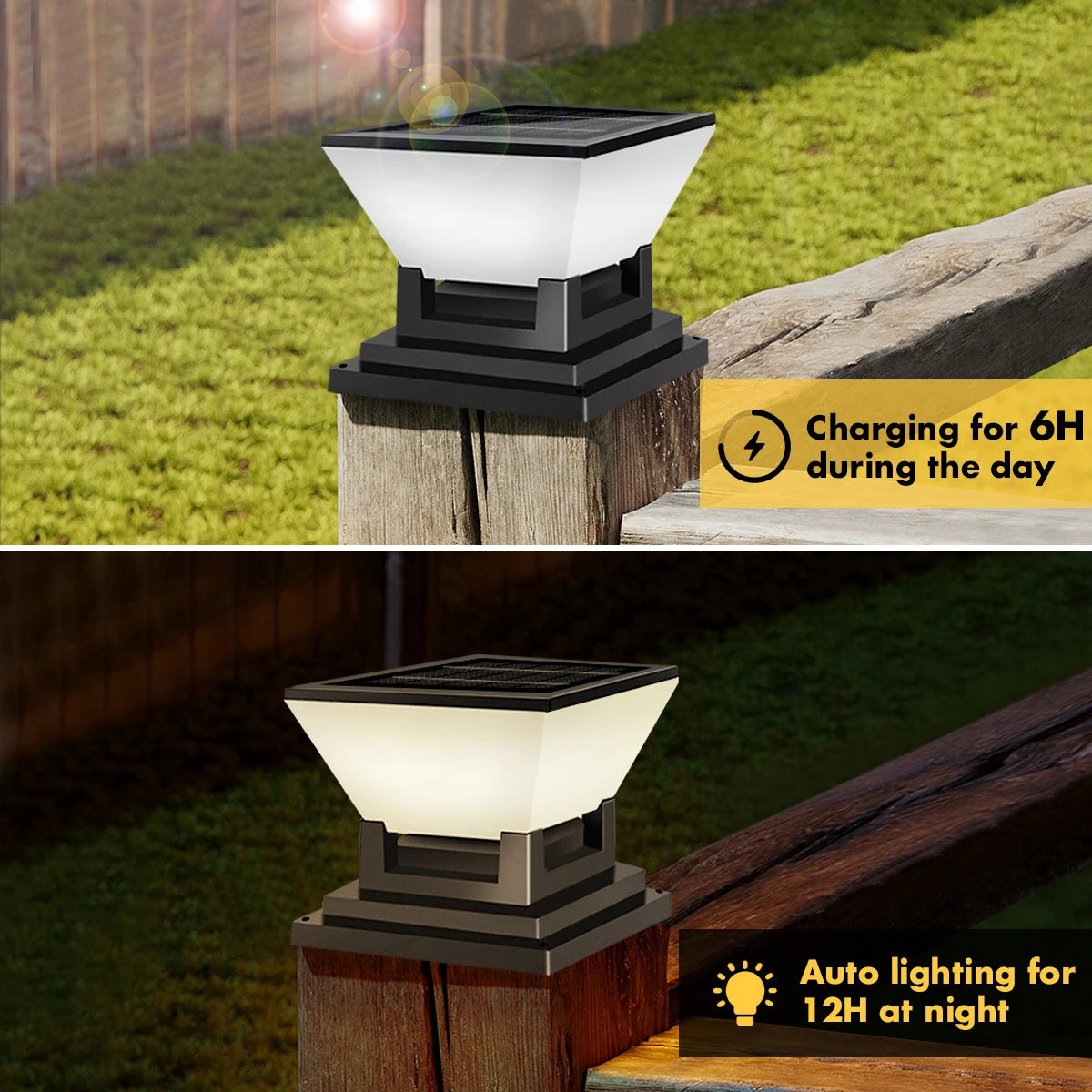 Solar Column Light Auto Night on Day Off 3 Colors IP65 Waterproof