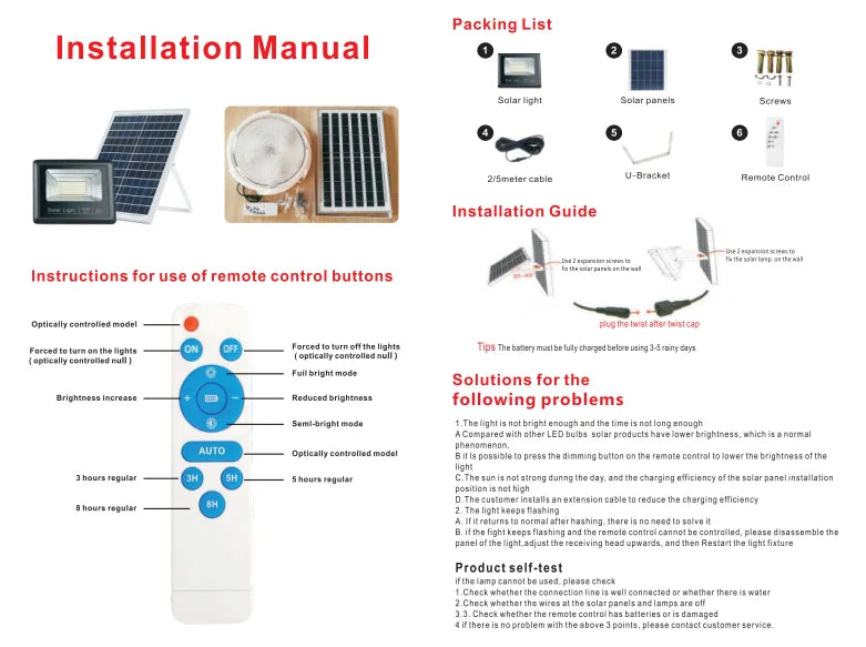 Solar Flood Light with Remote