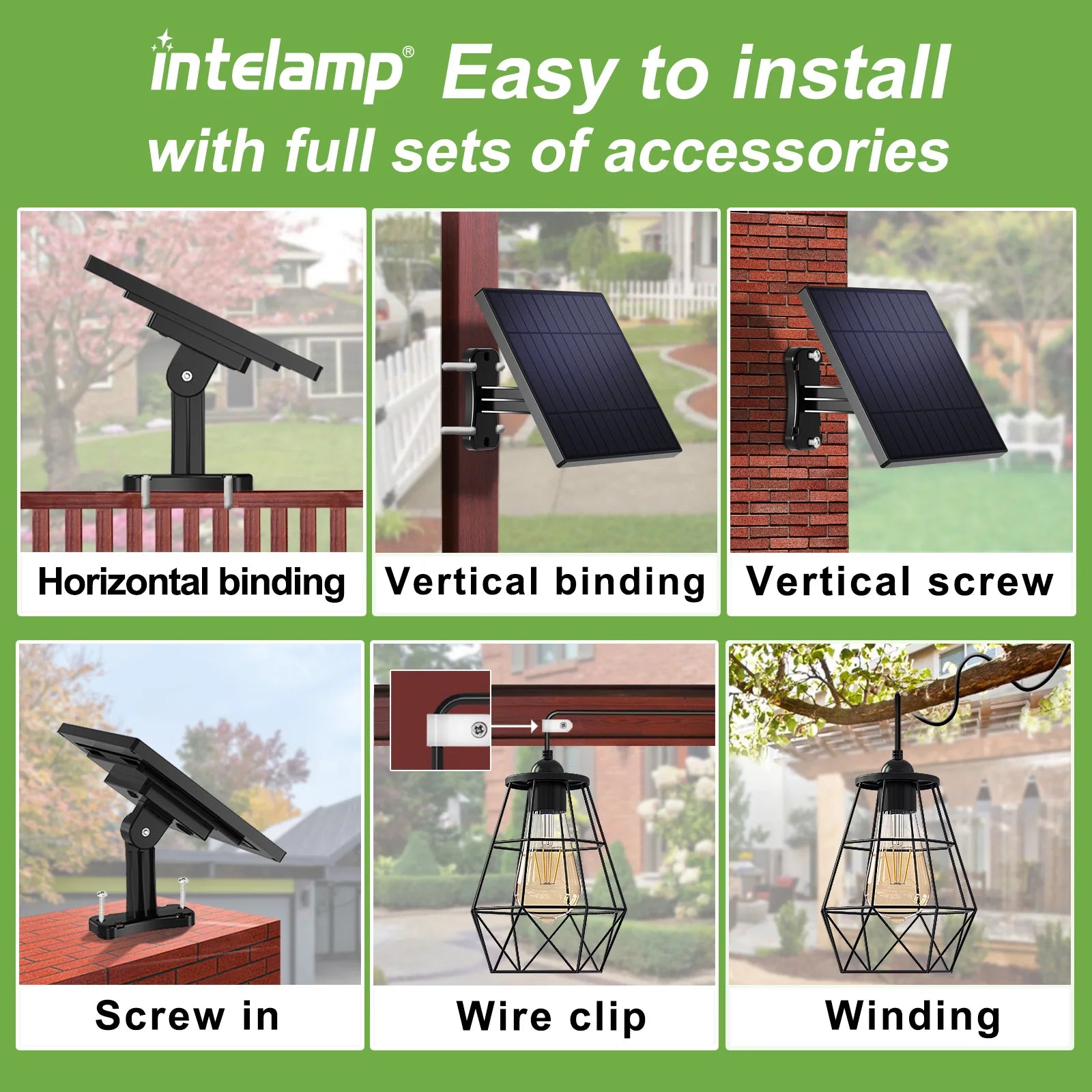 intelamp Long Life 4000mah Solar Pendant Lights Indoor&Outdoor