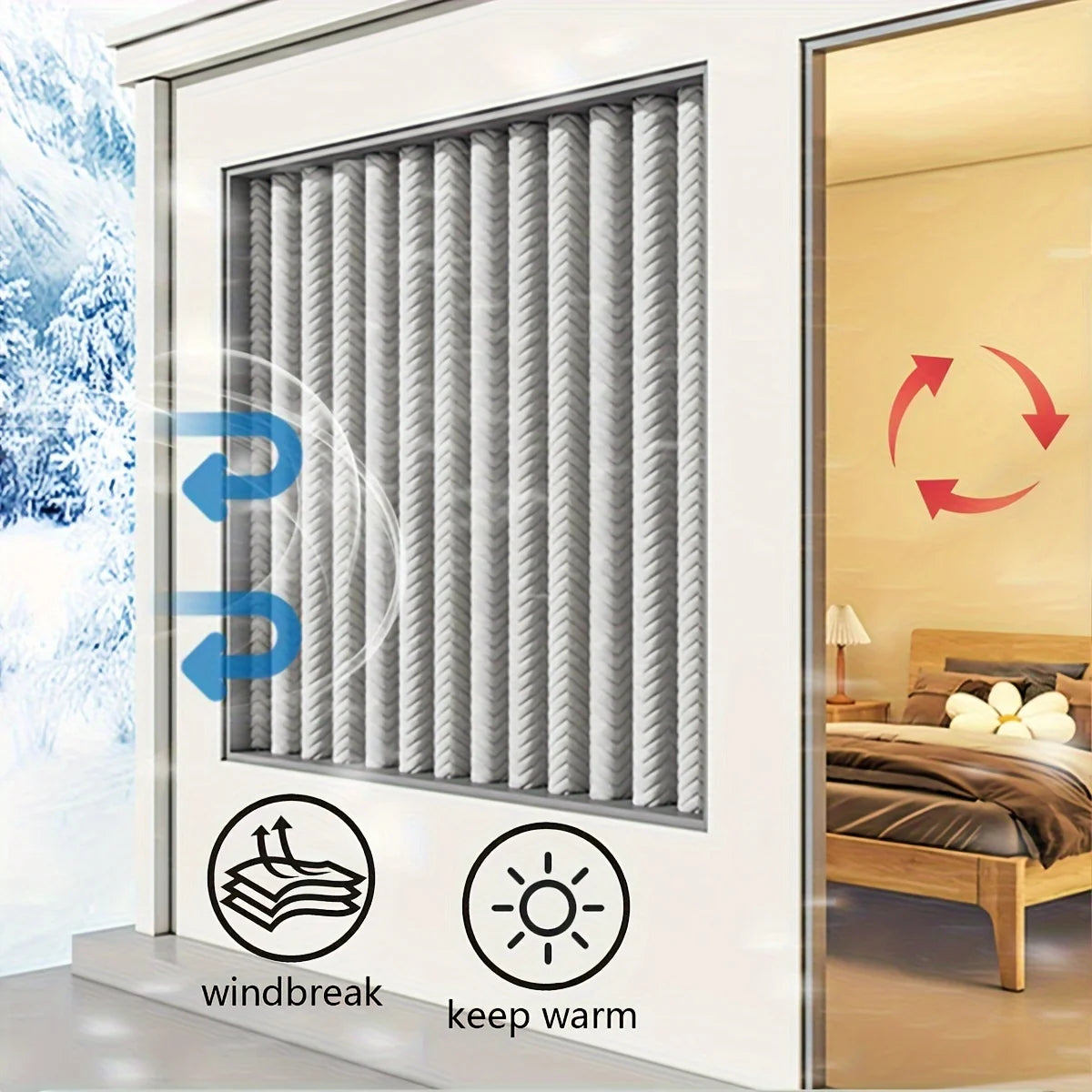 1Pc Thick Blackout Curtains with Velvet Lining, Comfortable Velvet