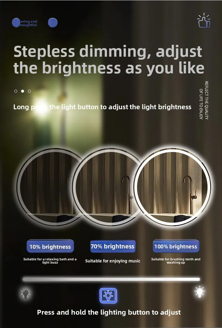 Smart Anti-Fog Round Vanity Mirror