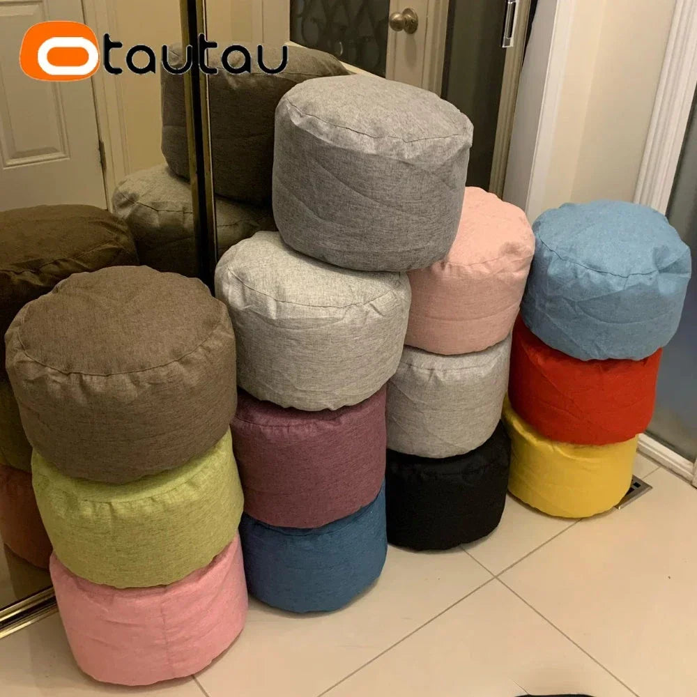 Linen Bean Bag Pouf