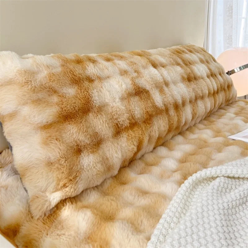 Solid Color Plush Long Pillowcase Cushion Cover
