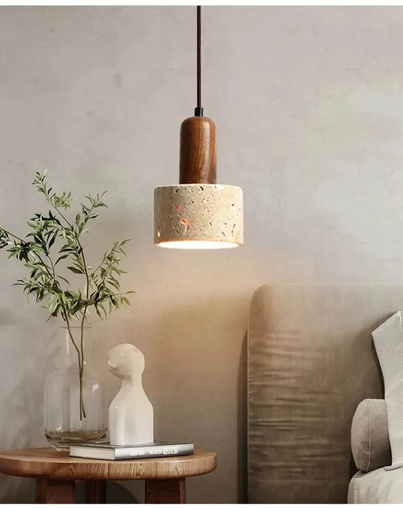 Wabi Sabi Travertine Pendant Light