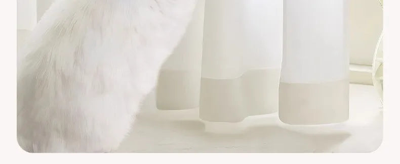 Custom Size Good Quality Cat-Proof White Tulle Sheer Curtains