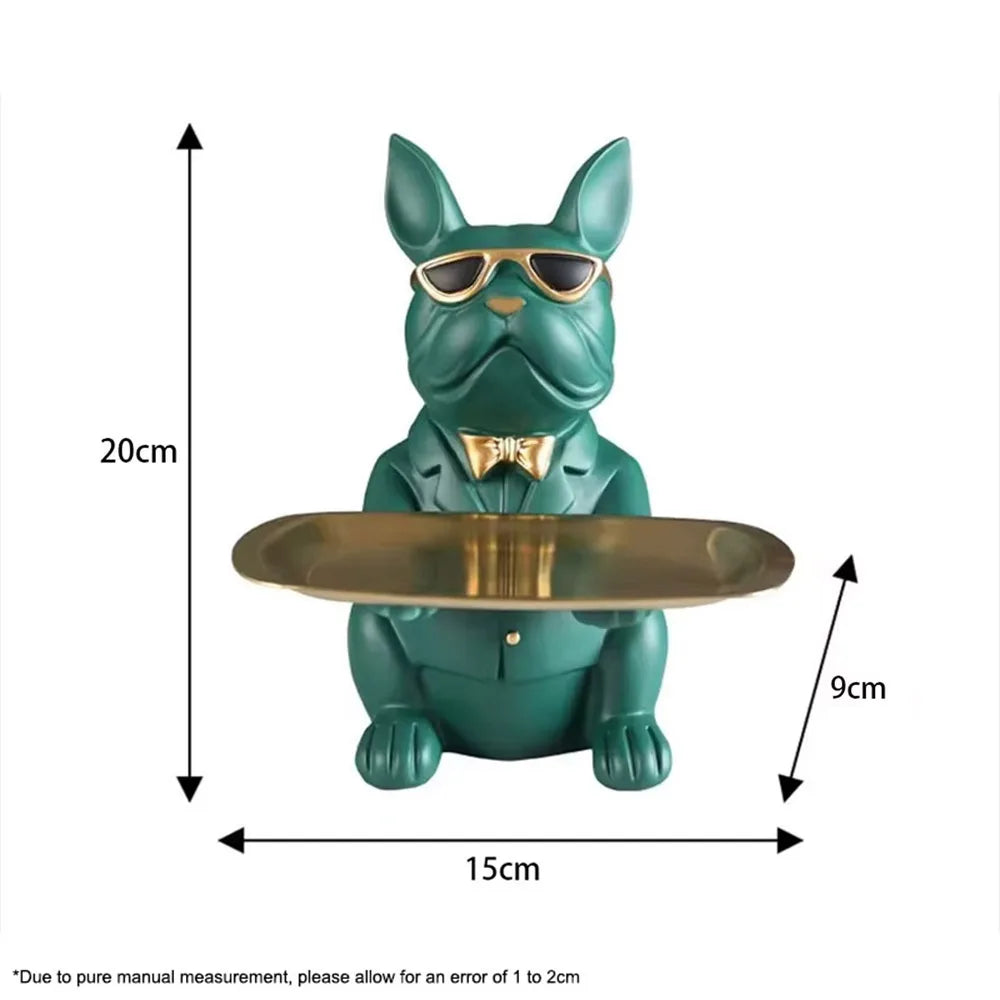 Multi Functional Bulldog Tray Animal Statue Creative Ornament Living