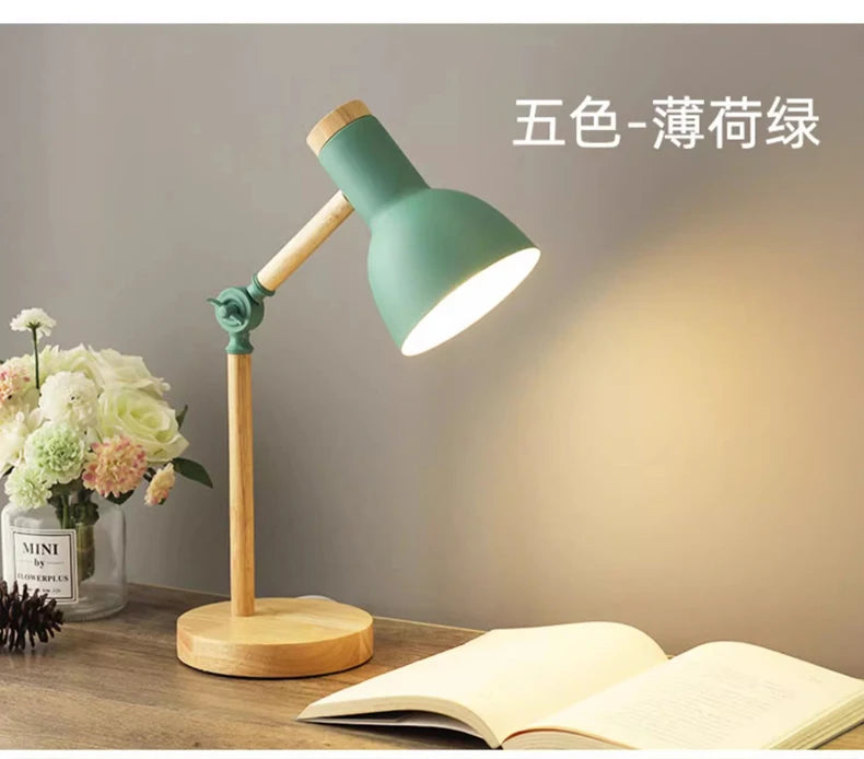 Nordic Wooden Turn Head Table Lamp