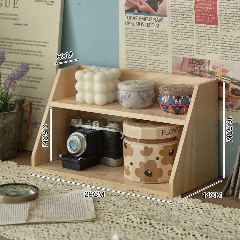 Wood Cosmetics Storage Rack