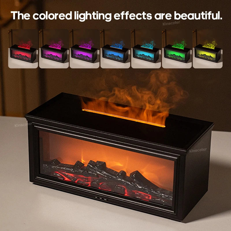 Simulated Fireplace Flames Aroma Diffuser Aromatherapy Ultrasonic Air
