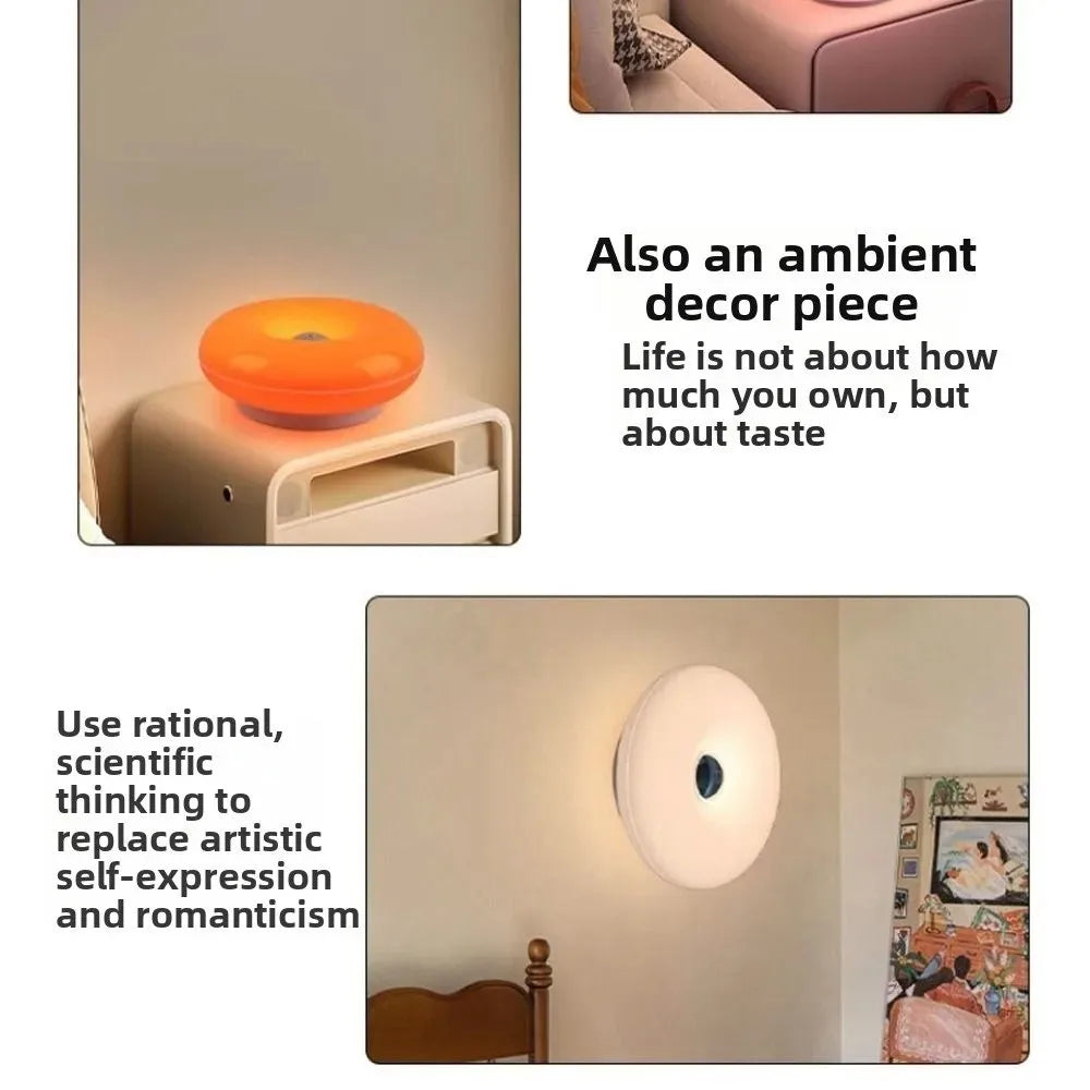 Tricolor Lighting Plastic Donut Wall Lamp Modern Energy Saving Touch
