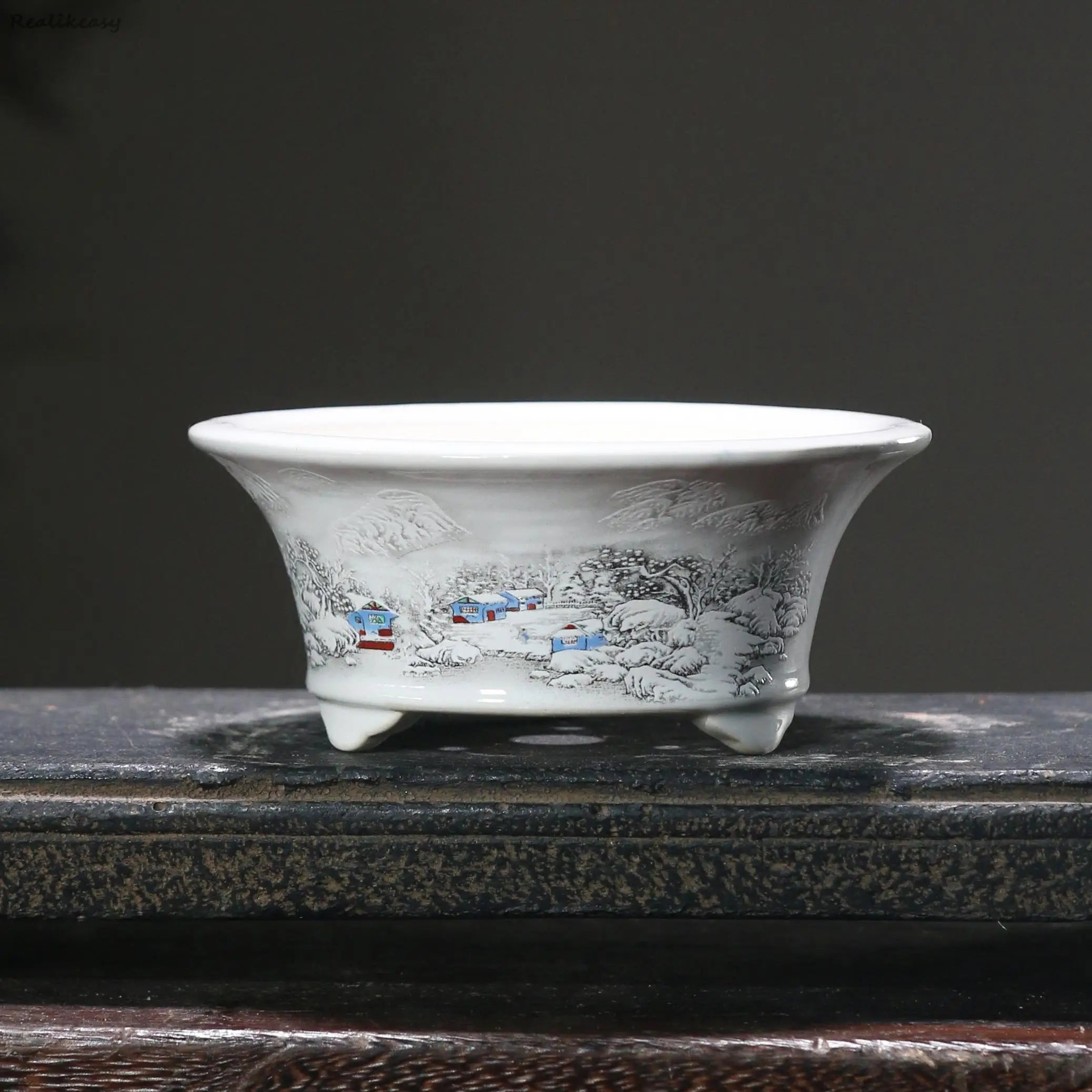 6Size Purple Sand Flower Pot Ceramic Bonsai Pot Handmade
