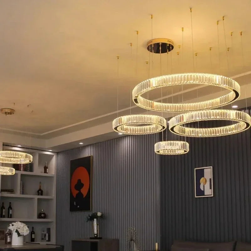 Modern Gold Luxury Crystal LED indoor Chandelier Bedroom Living Room