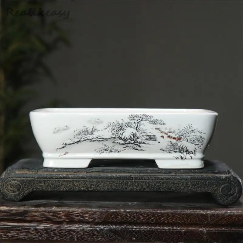 6Size Purple Sand Flower Pot Ceramic Bonsai Pot Handmade