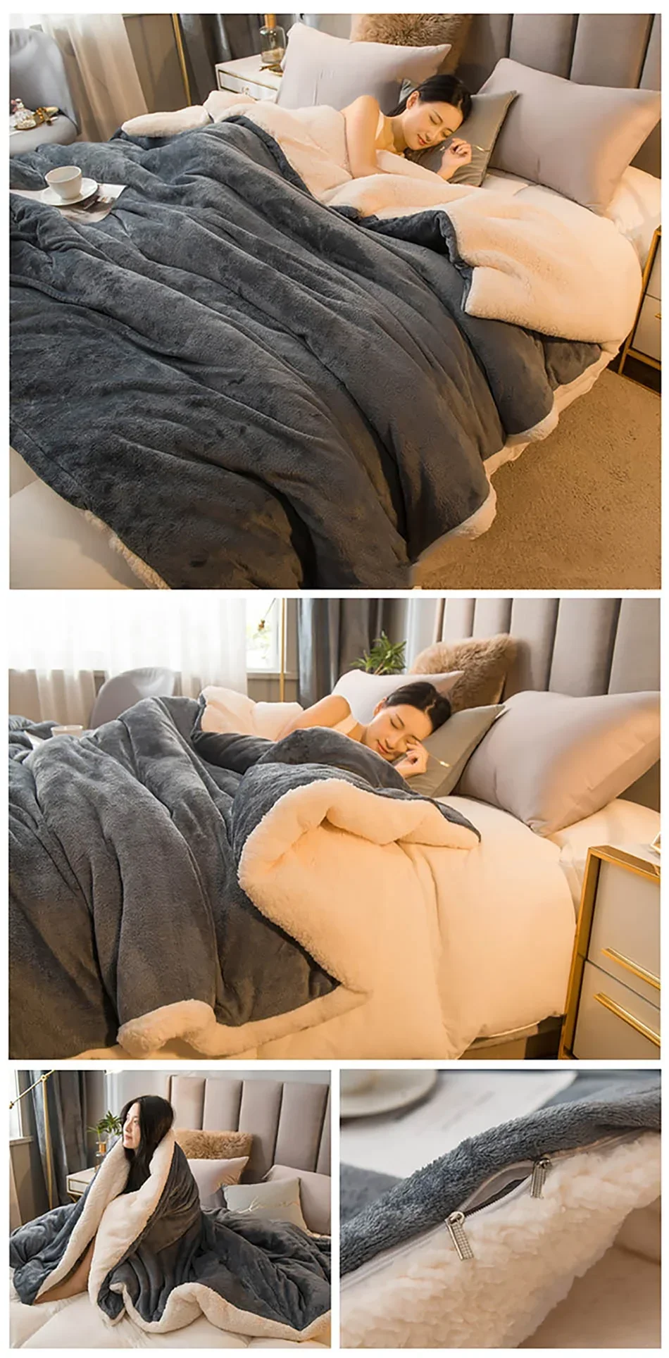 Double Sided Lamb Fluff Blanket
