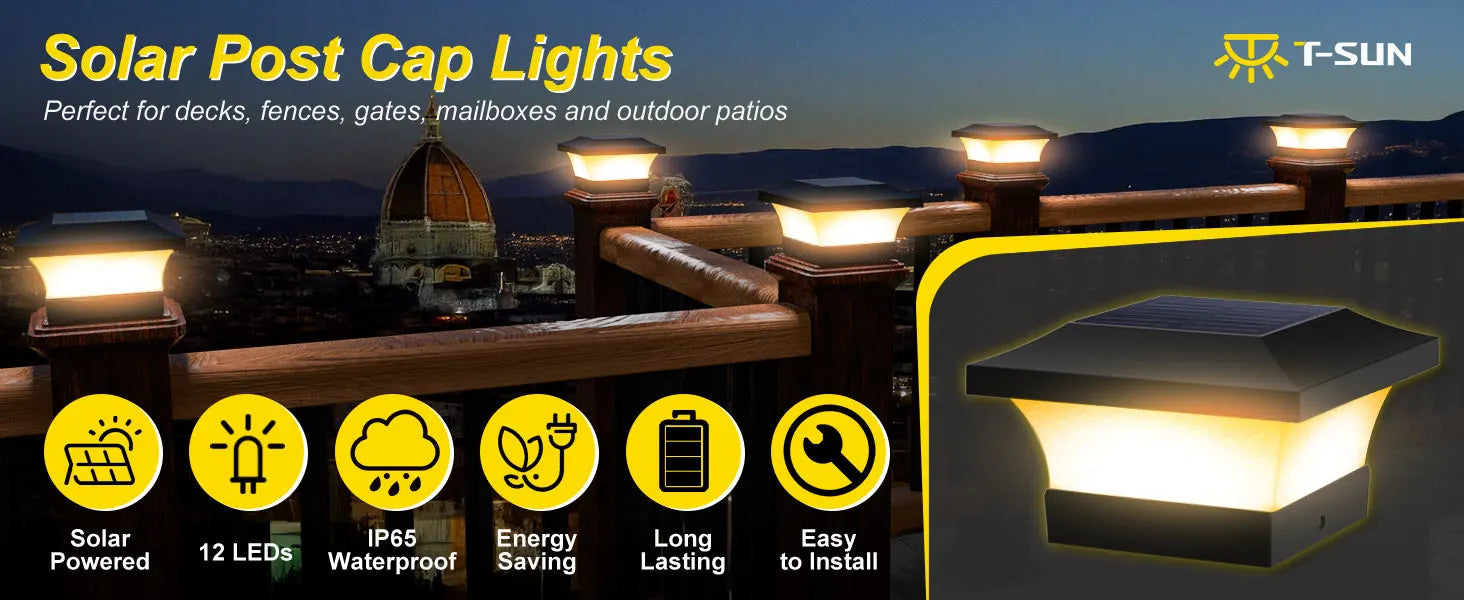 Solar Deck Post Cap Light