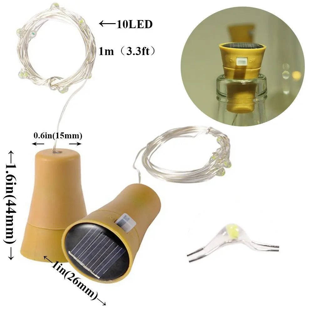 Solar Wine Bottle Cork Fairy Lights
