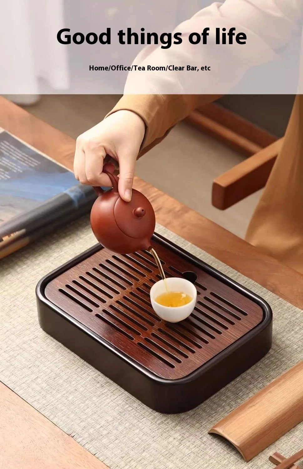Bamboo Draining Tea Tray