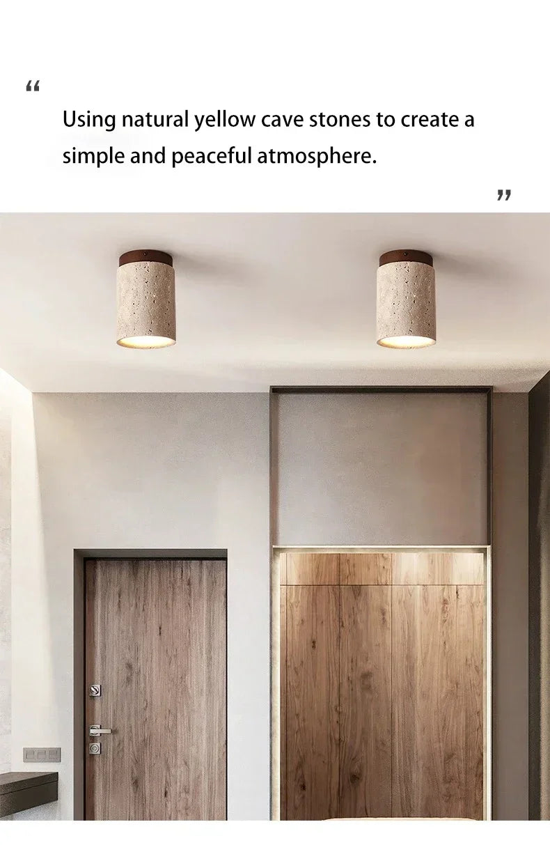 Japanese Stone Wood Ceiling Downlight