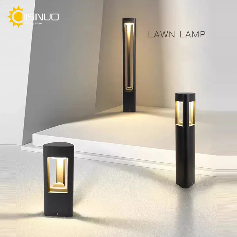 Outdoor LED Bollard Landscape Light Black Garden Pathway Lighting