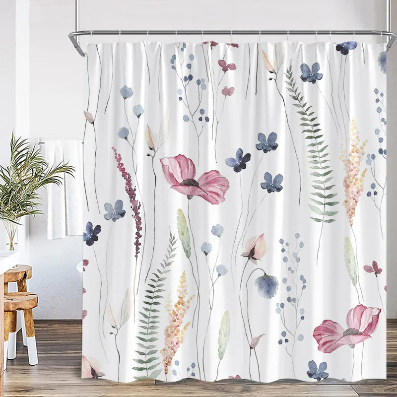 Watercolour Botanical Shower Curtain